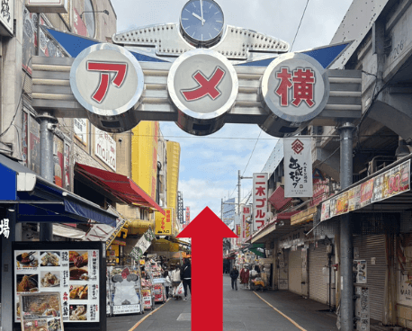 アメ横商店街を上野方面へ